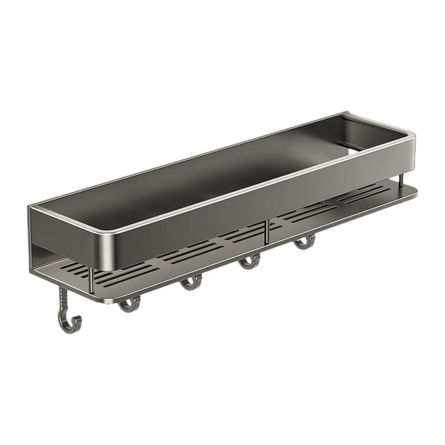 Deeceymbur Bathroom Storage Rack Wall Mount No Drill Towel Rack for Bathroom Organizer Shower Shelf Aluminum Construction