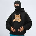 thumbnail image 2 of YAYUBA Balaclava Hoodies Women Pet Pouch Sweatshirt With Built In Balaclava Double Layer Hoodie Cat Dog Pouch Carriers Pullover,Black,M, 2 of 5