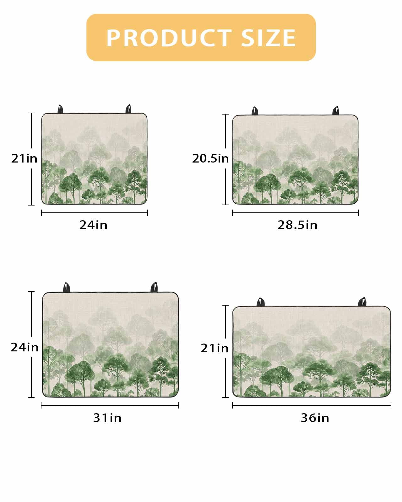 nqOlkjepod Large Induction Cooktop Protector Mat 24"x21", Green Forest Stove Top Covers for Electric Stove, Farmhouse Botanical Tree Scenery Beige Stove Burner Cover Mats, Glass Top Stove Cover