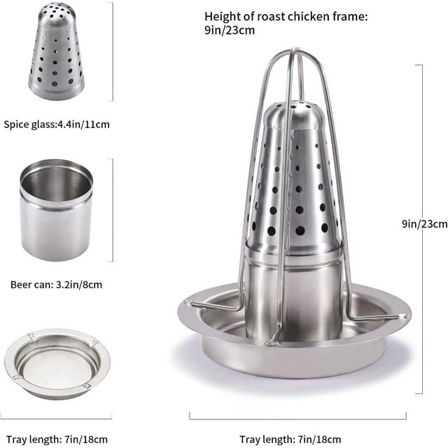 Beer Can Chicken Holder for Grill Chicken Roaster Stand, BBQ Grill Poultry, Large Barbecue Grill Rack, Perfect Indoor and Outdoor Grilling Accessory for Roasting Meat