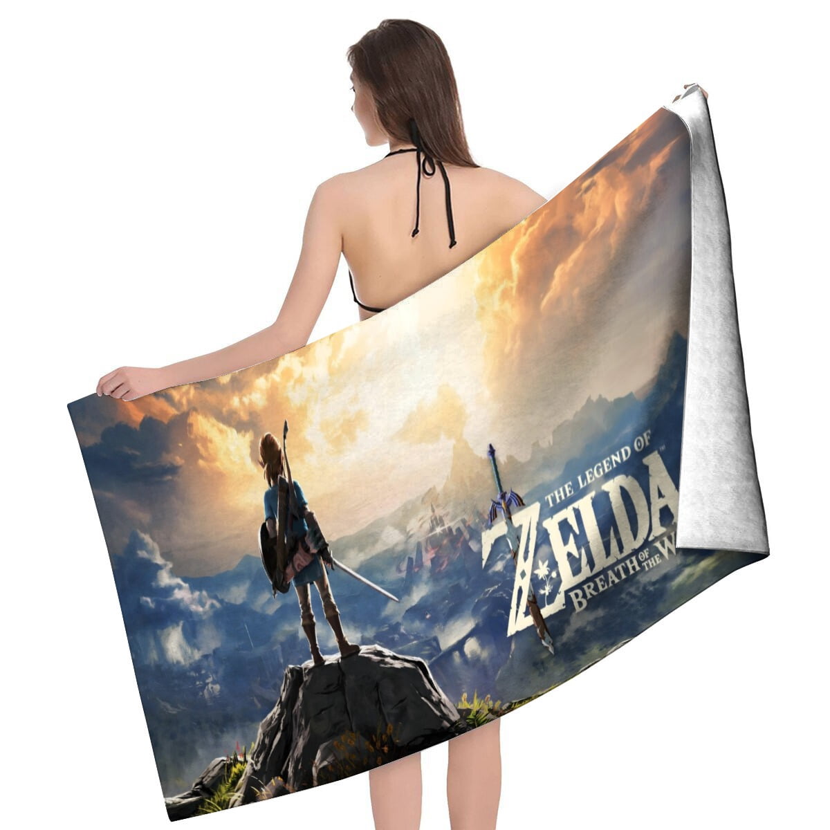 The Legend of Link Breath-theme Gifts Quick-dry Beach Towel for Women Girl Birthday Inspired Fan Bath Outdoor Music Lover30.7 x 59 in（78 X 150 CM）