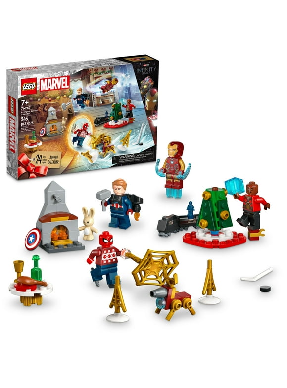 LEGO Marvel Avengers 2023 Advent Calendar 76267 Holiday Countdown Playset with Daily Collectible Surprises and 7 Super Hero Minifigures such as Doctor Strange, Captain America, Spider-Man and Iron Man