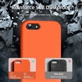 thumbnail image 4 of [3 in 1 for iPhone SE case 2022/3rd/2020/2nd gen, iPhone 7/8 case，with 2 Pack Screen Protector, Liquid Silicone Ultra Slim Shockproof Protective Phone Case [Microfiber Lining] (Orange)\u2026, 4 of 5