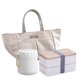 thumbnail image 1 of 3-piece set Wood texture Plastic Double-layer Lunch Box Soup Cup, 1 of 5
