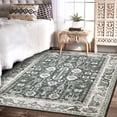 thumbnail image 4 of Assaile Traditional Bohemian Gray 8*10ft Area Rug Rectangle Washable Foldable Printed for Hallway Bathroom Entryway, 4 of 7