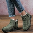 thumbnail image 5 of Xfvqtps Snow Boots for Womens Ankle Boots Fur Lined Side Zipper Solid Color Thick Bottom Flat Non Slip Waterproof Resistant Thickened Warm Winter Outdoor Sneakers Snow Boots Green, 5 of 8