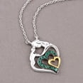 thumbnail image 6 of Fine Color Jewels Emerald Mom Pendant Necklace 925 Sterling Silver Two Tone Plated 0.24 Ct Cable Chain Women’s, 6 of 9