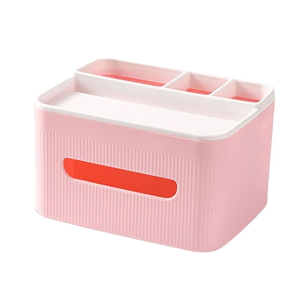 Injueey Caja de pañuelos Rectangular de plástico resistente a caídas, organizador de almacenamiento multifuncional, cubierta plegable, soporte de Almacenamiento y organización del hogar Rosa Injueey HA077037-03