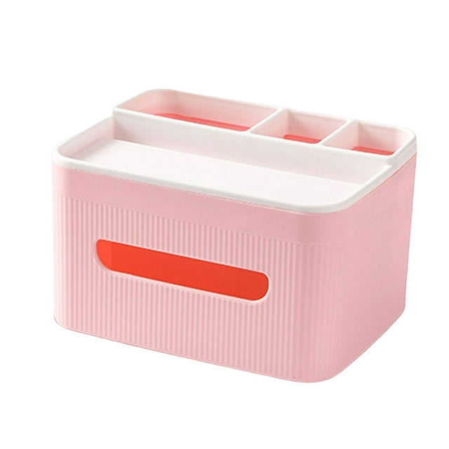 Caja de pañuelos Rectangular de Plástico a rayas Yuarrent Almacenamiento y organización del hogar Rosa
