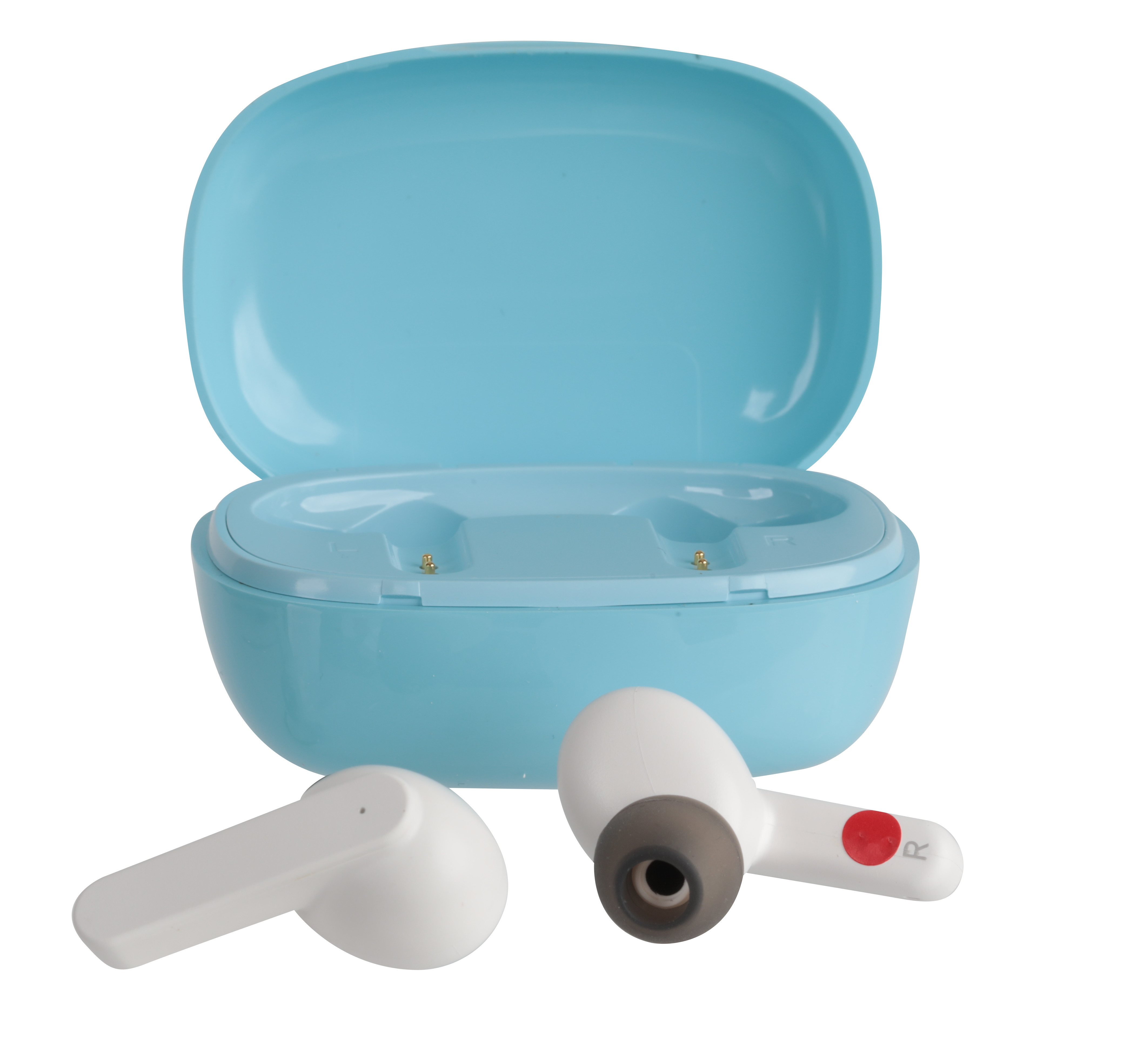 Wireless Bluetooth Earbuds with Charging Case, Glossy Blue, 20 Hours Playtime