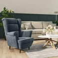 thumbnail image 1 of vidaXL Fauteuil Velours Gris Foncé, 1 of 6