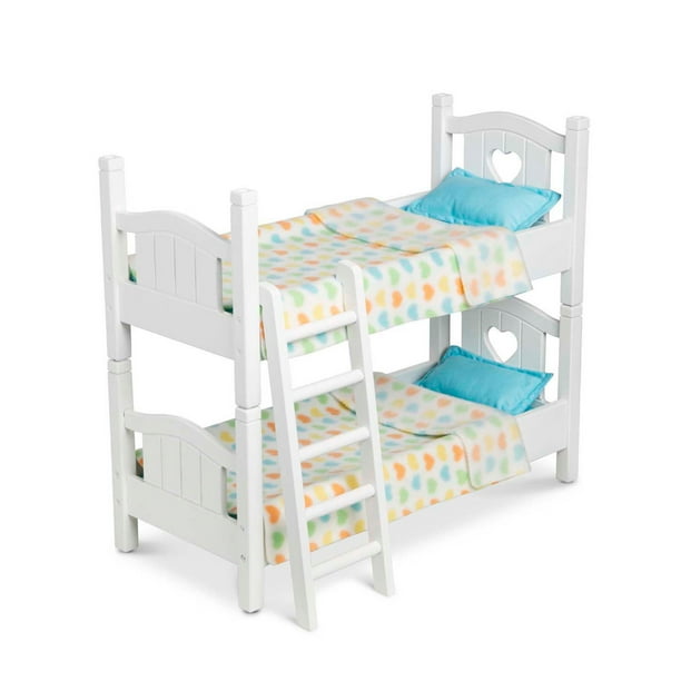 Melissa & Doug Mine to Love Wooden Play Bunk Bed for Dolls, Stuffed