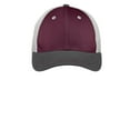 thumbnail image 2 of District Adult Unisex Regular Plain/Mesh Cap Maroon/Char/Gy One Size Fits All, 2 of 3
