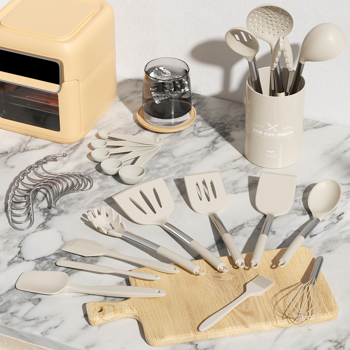 GPED 30-Piece Silicone Cooking Utensil Set with Stainless Steel Handles photo 7