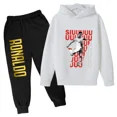 thumbnail image 2 of Conjunto de sudadera con capucha para niños con estampado de Ronaldo 2024, pantalones con capucha de vellón de otoño e invierno, ropa deportiva informal de dos piezas para niños, 2 of 5