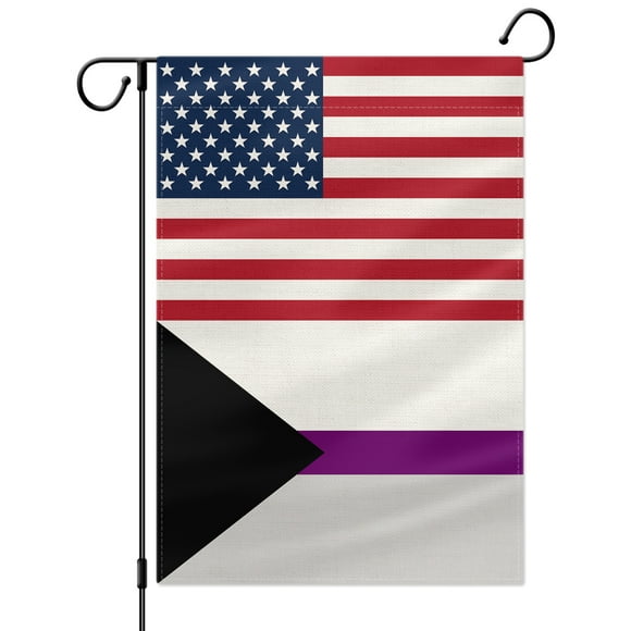 PTEROSAUR American Demisexual Pride Garden Flag, US Demisexuality Pride Rainbow Flag, 12.5x18 inch Vertical Double Sided Burlap for House Yard Lawn Outdoor Decoration
