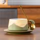 thumbnail image 5 of Juego de taza y platillo para café, latte, taza de cerámica, regalo práctico, juego de regalo, taza de cerámica, 5 of 6