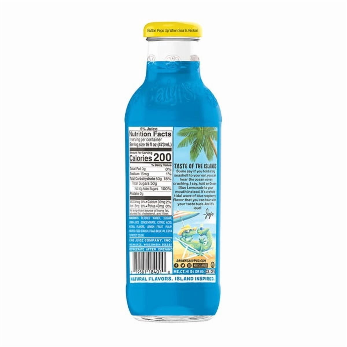 Calypso Blue Lemonade Juice 16 Oz 6 Pack