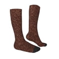 thumbnail image 3 of Picia Women Crew Soft Moisture-wicking Socks Dark Brown Glitter Pattern Design Cotton Socks, One Size fit All, 3 of 9