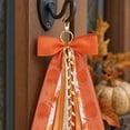thumbnail image 4 of Roiihwy Large Holiday Wreath Bow For Front Door Indoor Outdoor Wall Festival Decor, 27.5x8in, Orange, 4 of 7