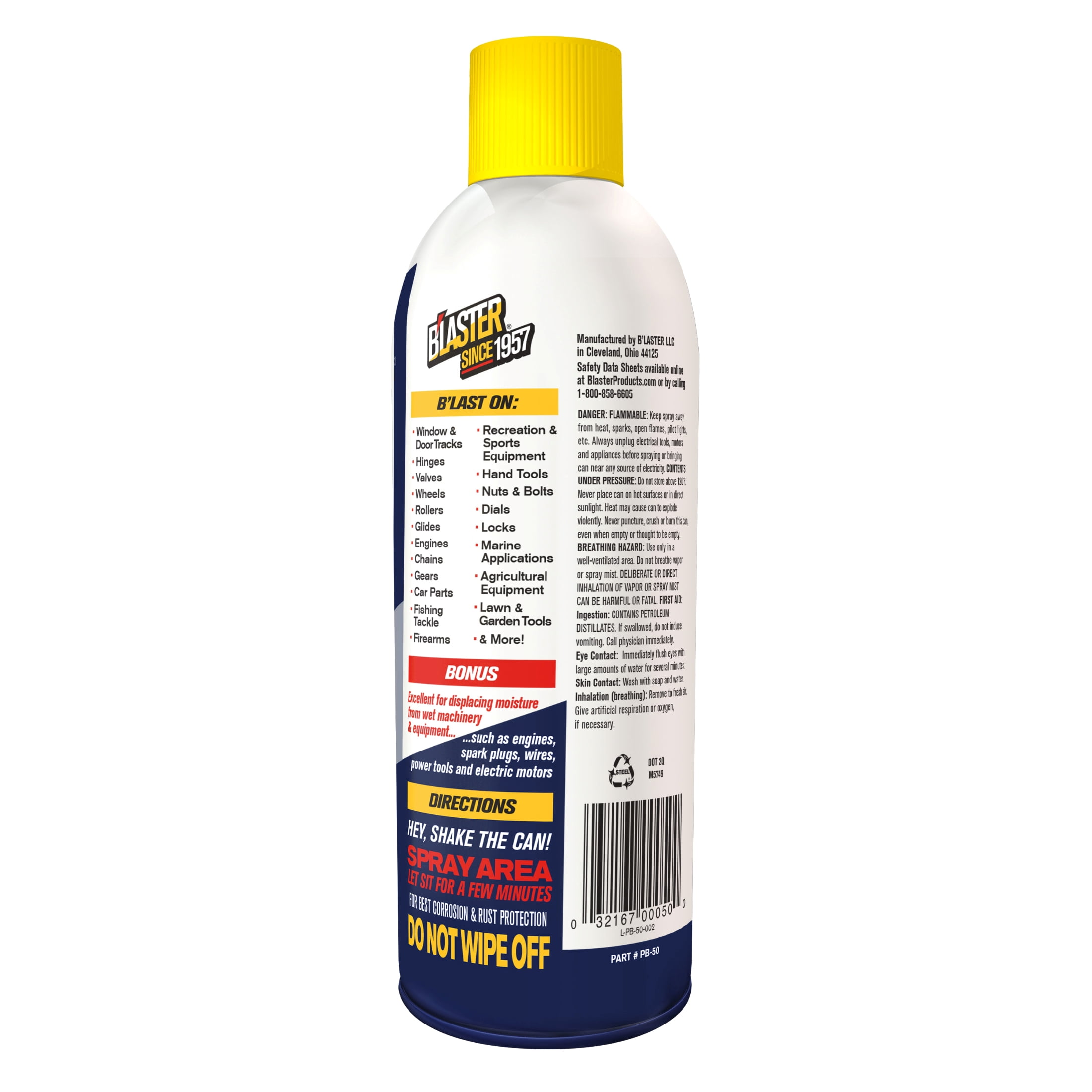 (12 pack) B'laster PB50 Pro-Grade Multi-Purpose Lubricant with Pro Straw, New Condition, 7oz (1 Pack)