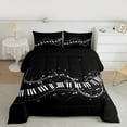 thumbnail image 3 of jejeloiu Music Theme Bedding Comforter Set,Musical Instrument Piano Twin Comforter Sets,White Black Bedding Set For Girls,Ultra Soft Home Decor Reversible,2-Piece, 3 of 8