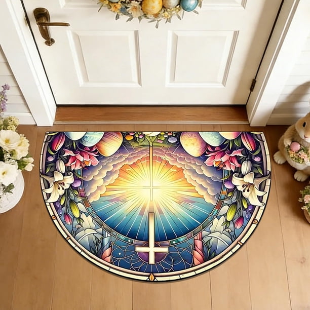 Alfombras de baño, alfombras para sala de estar, alfombra de área, alfombra de baño, alfombra de Pascua, alfombra de entrada, alfombra semicircular, alfombra antideslizante absorbente para el hogar, a