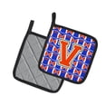 thumbnail image 2 of Caroline's Treasures CJ1083-VPTHD Letter V Football Green, Blue and Orange Pair of Pot Holders, 7.5HX7.5W, multicolor, 2 of 2
