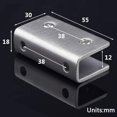 thumbnail image 3 of Paquete de 2 abrazaderas para puerta de ducha de vidrio, abrazaderas de acero inoxidable con bisagra fija para montaje en pared de 8 a 12 mm, 3 of 5