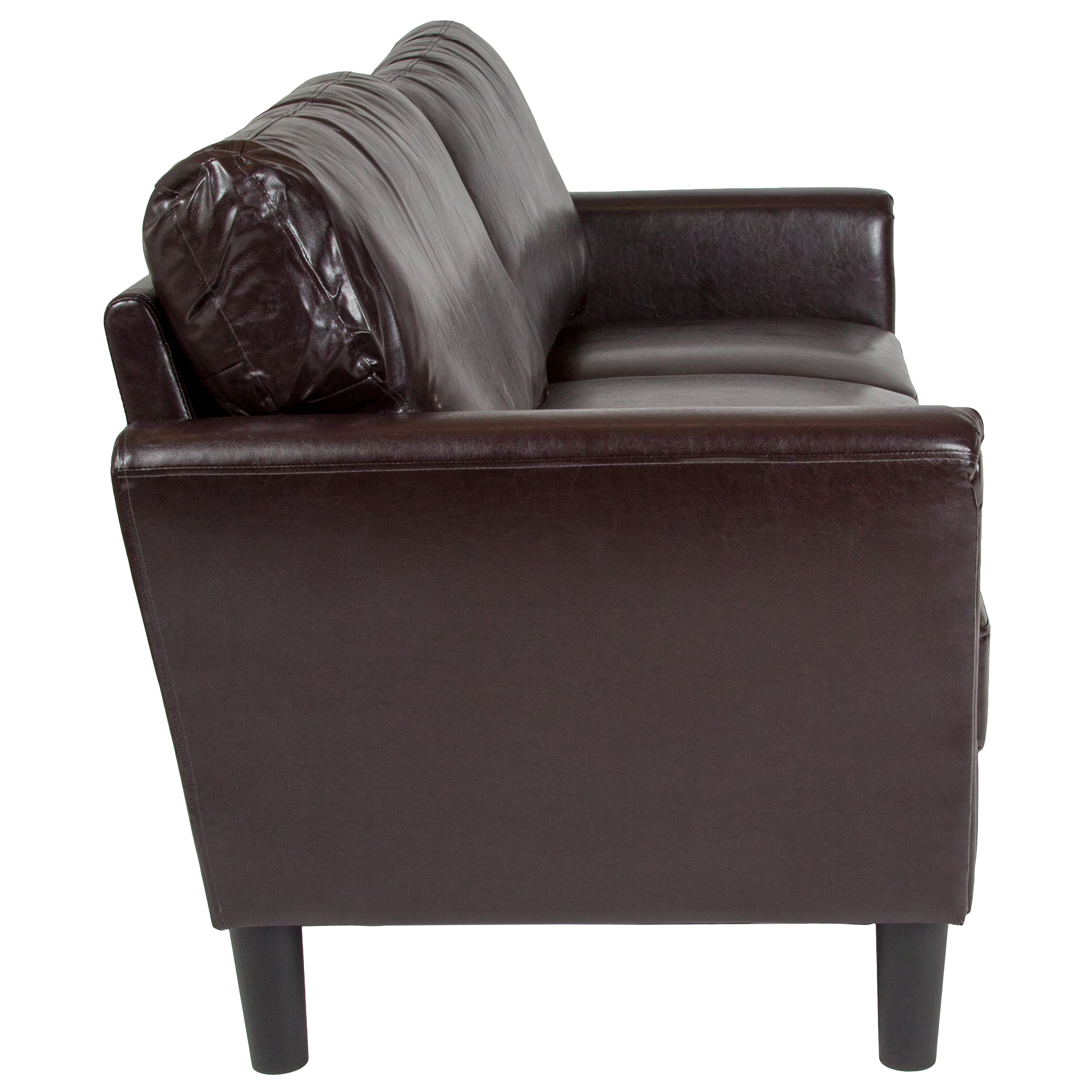 Flash Furniture Upholstered Living Room Sofa with Tailored Arms in Brown LeatherSoft - image 4 of 5