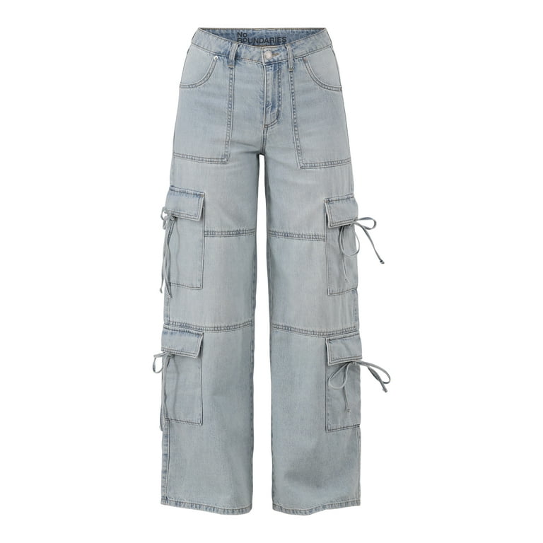 パンツ Back ribbon denim cargo pants andmary ANDMARY】Back ribbon denim cargo pants