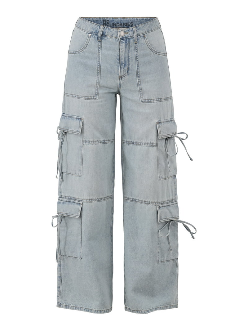 No Boundaries Bow Cargo Jeans, 30.5” Inseam, Women's and No Boundaries Bow Cargo Jeans, 30.5” Inseam, Women's and