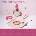 thumbnail image 2 of Paris Hilton Juego de utensilios de cocina antiadherentes de cerámica para desayuno, incluye plancha cuadrada, mini sartén en forma de corazón y dos anillos de silicona para huevos en forma de corazón, 2 of 5