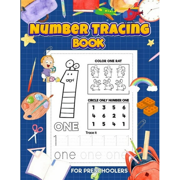 Number Tracing and coloring book: for kids or Kindergarten students (Paperback)