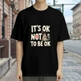 thumbnail image 3 of Vintage T Shirt, It's Ok Not To Be Ok, Fun Skull Print 2,Cotton T-Shirt for Men, 23315631,Black, 3XL, 3 of 8