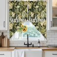 thumbnail image 3 of Swag Valance Curtains for Windows, Summer Green Leaf Light Filtering Kitchen Curtains with Rod Pocket, Botanical Watercolor Tropical Plants Window Treatment Valances for Living Room, 28x36 - 2 PCS, 3 of 9
