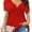 Red, variant on MORTTIC Women's Lace V-Neck Twist Front T-Shirt, Short Sleeve Slim Fit Summer Casual Top, S