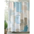 thumbnail image 2 of Abstract Shower Curtain Set ，Waterproof Fabric Shower Curtains Beige Blue Plaid Oil Painting Color Block Contemporary Shower Curtains for Bathroom,Bathroom Decor 36"x72", 2 of 6
