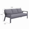 thumbnail image 4 of RoyalCraft 3-Seat Aluminum Outdoor Patio Sofa Furniture Set With Faux Wooden, Aluminum Outdoor Loveseat Sofa Chair Conversation Furniture With Removable Cushions, Gray, 4 of 9