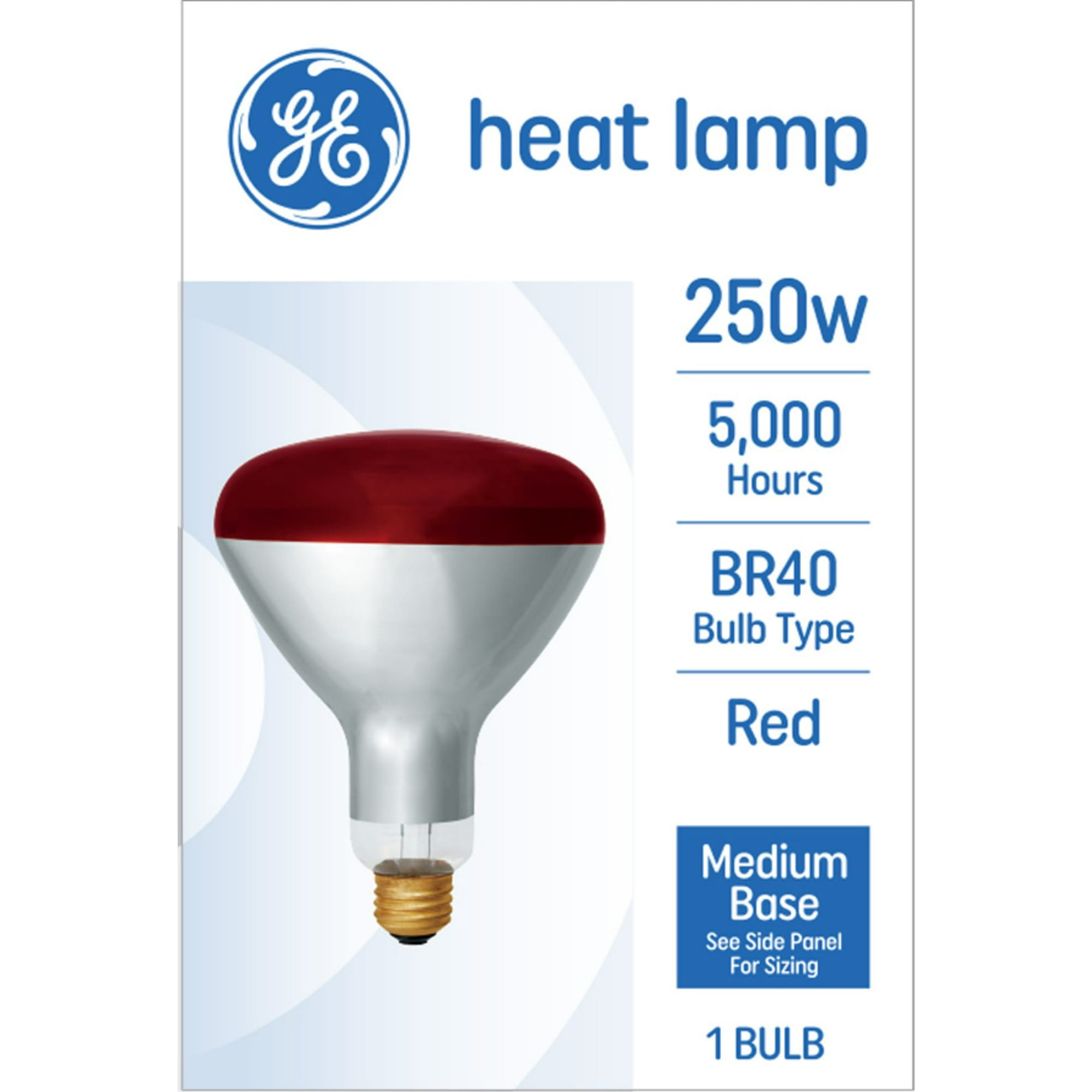 GE Incandescent 250 Watt Red BR40 Heat Lamp Bulb (1 Pack)