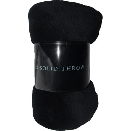 Decotex Warm & Cozy Lightweight Super Soft Plush Fleece Throw Blanket (50" X 60", Black)