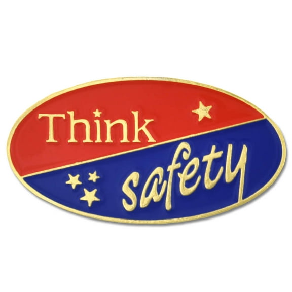 PinMart's Think Safety Award Enamel Lapel Pin