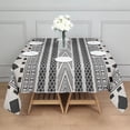 thumbnail image 3 of White Geometric Diamond Chevron Pattern Square Tablecloth,Waterproof Square Table Cover,Wipeable Spillproof Washable Table Cover for Home Kitchen Party Decor 52"x52"(132x132cm), 3 of 6