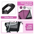 thumbnail image 4 of Poussette pour Animaux à 3 Roues, Poussette Pliable pour Chien, Poussette pour Chat avec Porte-Gobelet et Panier de Rangement pour Chiens et Chats Moyens et Petits, Violet, 4 of 8