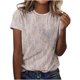 thumbnail image 2 of Fiudx Ofertas Flash Artículos En Oferta Top de Manga Corta con Cuello Redondo y Estampado de Moda Informal para Mujer, 2 of 5