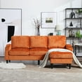 thumbnail image 2 of 3 Seater Sectional Sofa with Storage Ottoman, Modular L-Shaped Couch, Free-Combined Sofa Couch for Living Room Apartment Office, Orange, 2 of 9