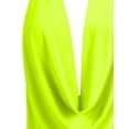 thumbnail image 4 of J. METHOD Women's Sleeveless Halter Neck Lightweight Low Cut Deep V Neck Sexy Draped Backless Top Blouse NEWT07 Neon Yellow L, 4 of 6