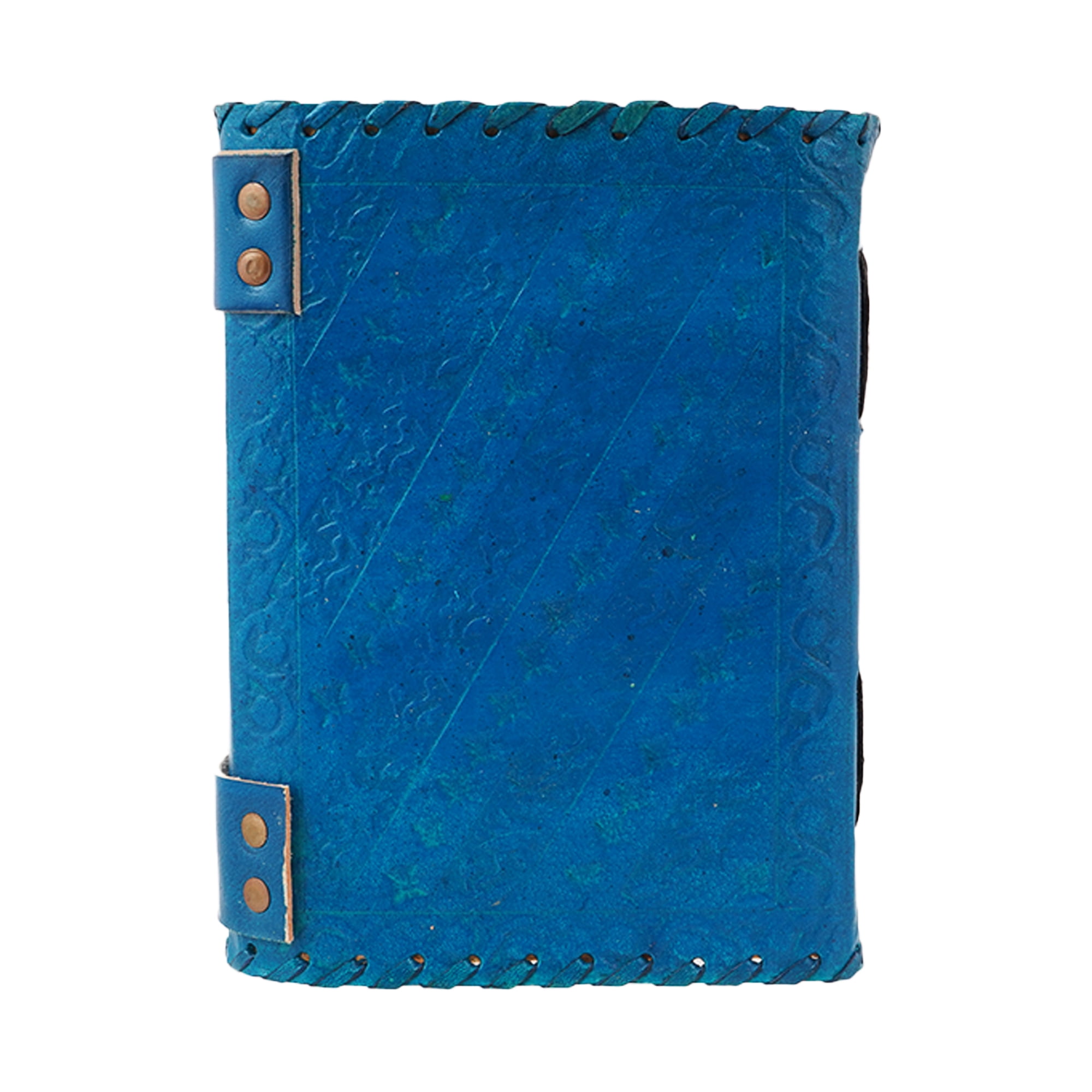 Blue Leather Embossed Leather Journal, (Hardcover)