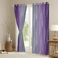 thumbnail image 5 of Erosebridal Ombre 42"Wx63"L 30%-50% Blackout Curtains Gradient Dark Purple Grey Window Curtains Abstract Geometric Silver Stripes Curtains & Drapes Aesthetics Window Treatments 2 Panels Bedroom Decor, 5 of 6