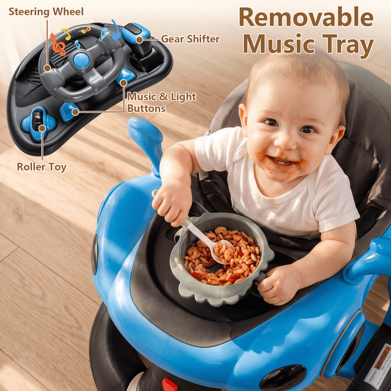 INFANS 6-in-1 Multi-Function Baby Walker, Blue photo 8